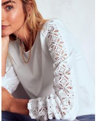 Boden - Scarlett Broderie Trim Top - Lyst
