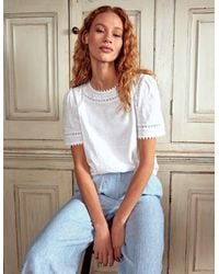 Boden - Mila Lace Trim Top - Lyst