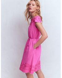 Boden - Jersey Cutwork Short Dress - Lyst