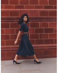 Boden - Pleated Jersey Midi Dress - Lyst