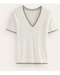 Boden - Maggie V-Neck Linen T-Shirt - Lyst