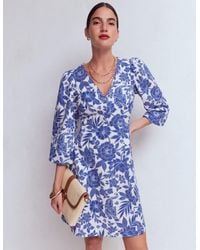 Boden - Marla Linen Blend Short Dress - Lyst
