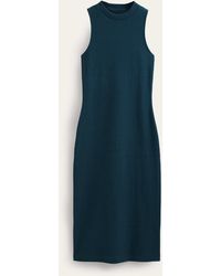 Boden - Robe midi en jersey côtelé à dos nageur - Lyst