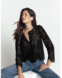 Boden - Lace Puff Sleeve Top - Lyst