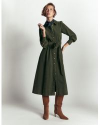 Boden - Maeve Cord Midi Shirt Dress - Lyst