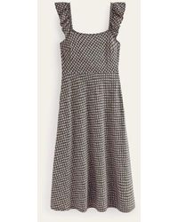 Boden - Frill Detail Jersey Midi Dress Vermillion, Bloom Bud - Lyst