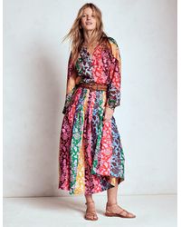 Boden - Valentina Poplin Midi Skirt-Multi, Ornate Vine Hotch - Lyst