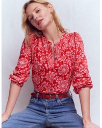 Boden - Mya Smocked Jersey Shirt - Lyst