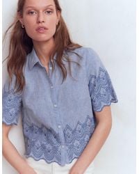 Boden - Short Sleeve Broderie Shirt - Lyst