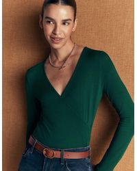Boden - Ruched Long Sleeve Wrap Top - Lyst