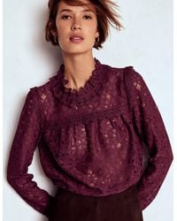 Boden - Lace Trim Detail Top - Lyst