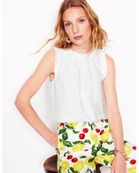 Boden - Sophie Ruffle Linen Top - Lyst