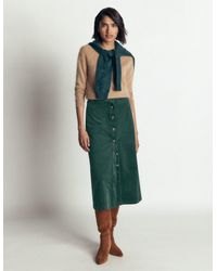 Boden - Val Button Cord Midi Skirt - Lyst