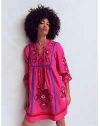 Boden - Pia Linen Blend Yoke Dress - Lyst