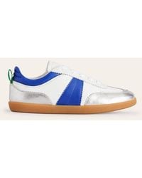 Boden - Erin Retro Tennis Sneakers White, Bright Blue And Silver - Lyst