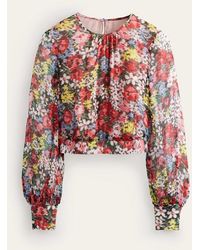 Boden - Blouson Sleeve Occasion Top Multi, Moire Bloom - Lyst