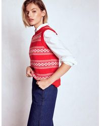 Boden - Edie Fair Isle Vest - Lyst