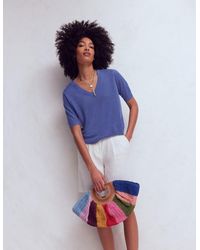 Boden - Agnes Linen V Neck T-Shirt - Lyst