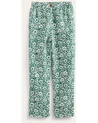 Boden - Pull-on Linen Pants Green, Enchanting Bloom - Lyst