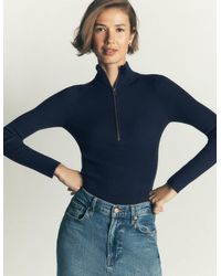 Boden - Zelda Half-Zip Ribbed Jumper - Lyst