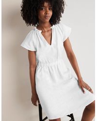White Linen Dresses for Women - Up to 