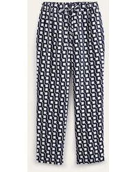 Boden - Relaxed Linen Pull On Pants Navy, Cube Geo - Lyst