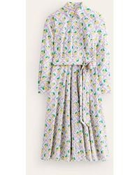 Boden - Amy Cotton Midi Shirt Dress Lavender, Lemon Grove - Lyst