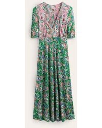 Boden - Rebecca Jersey Midi Tea Dress Cashmere Rose, Paisley Azure - Lyst