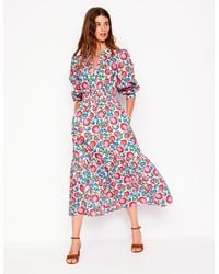 Boden - Elena Tiered Cotton Midi Dress-Multi, Floweret Tile - Lyst