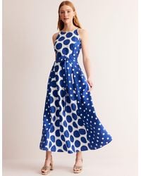 Boden - Linen Maxi Halter Dress Ivory, Botanic Sprig - Lyst