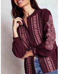 Boden - Embroidered Cotton Top - Lyst