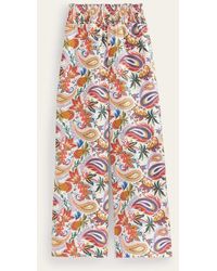 Boden - Linen Shirred Waist Pants Multi, Paradise Paisley - Lyst