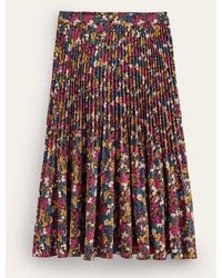Boden - Pleated Midi Skirt Multi, Botanic Dawn - Lyst