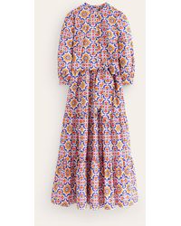Boden - Alba Tiered Cotton Maxi Dress - Lyst