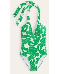 Boden - Ithaca Halter Swimsuit Bright Green, Opulent Whirl - Lyst