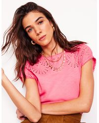 Boden - Anya T-Shirt Mit Lochstickerei - Lyst