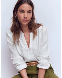 Boden - Linen Trim Insert Top - Lyst
