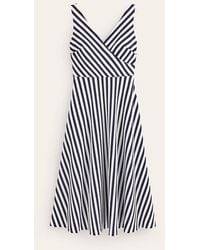 Boden - Stripe Jersey Wrap Midi Dress French Navy, Ivory Stripe - Lyst