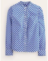 Boden - Phoebe Cotton Shirt Blue, Diamond Terrace - Lyst