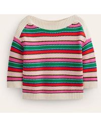 Boden - Textured Cotton Stripe Sweater - Lyst