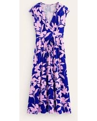 Boden - Vanessa Wrap Jersey Maxi Dress Sweet Lilac, Silhouette Bloom - Lyst