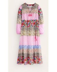 Boden - Hotched Blouson Maxi Dress Multi, Patchwork Bloom - Lyst