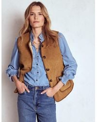 Boden - Clerkenwell Reversible Gilet-Hazelnut, Natural - Lyst
