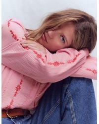 Boden - Rhea Trim Doublecloth Top - Lyst