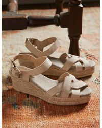 Boden Geometric Espadrille Wedges Oatmeal - Natural