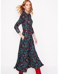 Boden - High Neck Tiered Jersey Dress, Blossom Stamp - Lyst