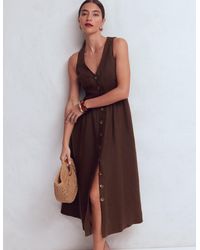 Boden - Catherine Button Linen Dress - Lyst