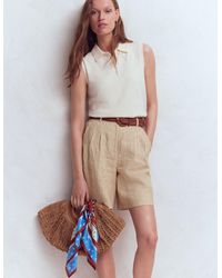 Boden - Chelsea Belted Linen Shorts - Lyst
