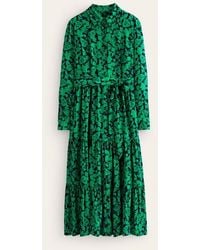 Boden - Flo Midi Shirt Dress Meadow Green, Tulip Bloom - Lyst