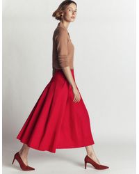 Boden - Aya Cotton Sateen Midi Skirt - Lyst
